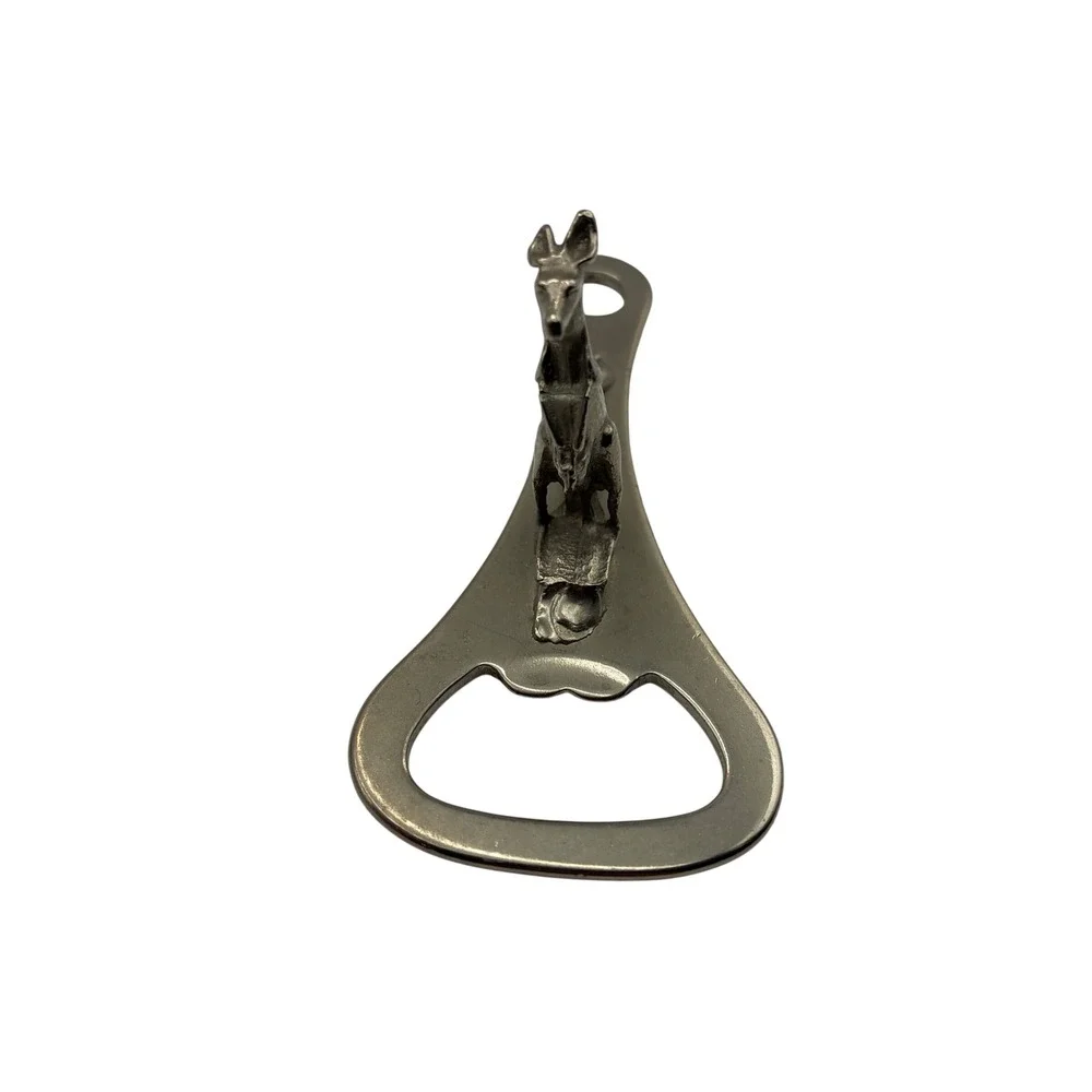 Vintage Silver Kangaroo and Joey Metal Bottle Opener Novelty Barware Souvenir